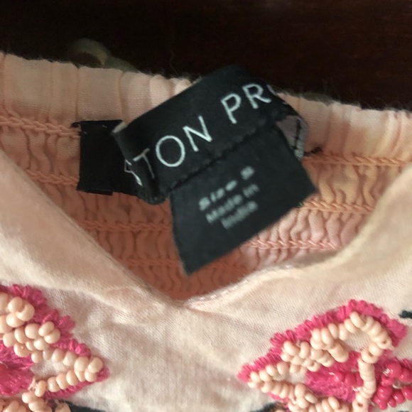 Boston Proper Peach Embroidered Floral Dress - Picture 3 of 4